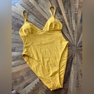 Andie Yellow One Piece Swim Suit - Size Small